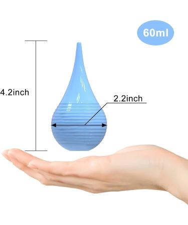 Rubber Ear Syringe BVN Hand Bulb 60ml - Ear Wax Removal for Adults and Children - Blue Texture - Buy Online on GoSupps.com