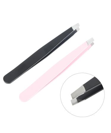 2-Part Stainless Steel Eyebrow Tweezers Set for Easy Facial Hair Removal | Labor-Saving Makeup Beauty Tool - Buy Online on GoSupps.com