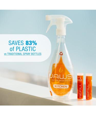 JAWS Multi-Surface Kitchen Cleaner Bottle & 2 Refill Pods | Eco-Friendly Refillable Cleaning Supplies - Shop Internationally - Buy Online on GoSupps.com