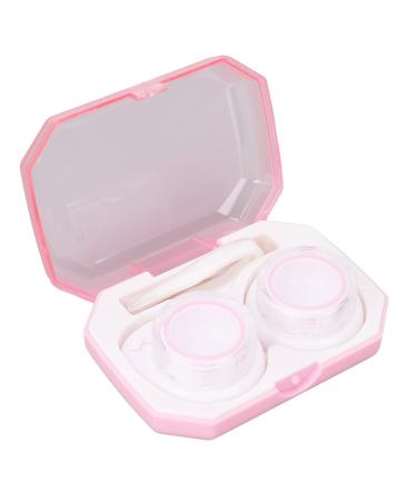 AMONIDA Contact Lens Box Durable OutPackaging Pink Portable Beautiful Contact Lens Case for Daily Use