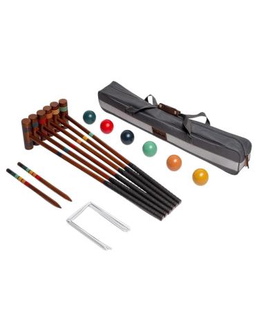 Elakai Outdoor Games Travel Compact Sized with Premium Carry Case 6 Player Croquet Set