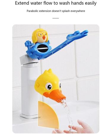 Child-Safe Faucet Handle & Nozzle Extender - Fun Cartoon Silicones Spray-Proof Extension for Easy Use - Buy Online on GoSupps.com