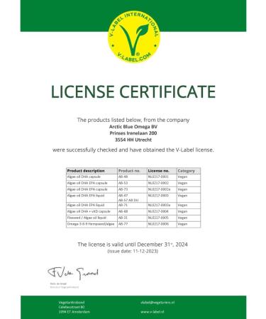 Arctic Blue Omega 3 Premium Vegan Oil - 150ml - 370mg DHA & 75mg EPA & 350mg ALA Per Serving - Contains Seaweed Oil & Hemp Oil with Vitamin - Buy Online on GoSupps.com