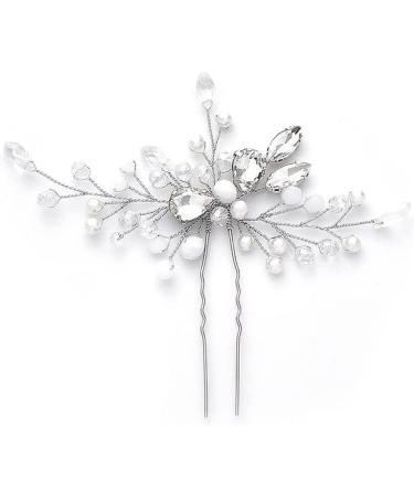 Rhinestone Hair Pin Flower Bride Wedding Hair Vine Wedding Hair Accessory Decorative Party Headpiece for Bride Bridesmaid Girls - Buy Online on GoSupps.com