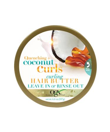 OGX Quenching + Coconut Curls Curling Hair Butter  Deep Moisture Leave-In Hair Mask & Treatment with Coconut Oil  Citrus Oil & Honey  Paraben-Free and Sulfated-Surfactants Free  6.6 oz - Buy Online on GoSupps.com