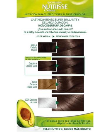 Garnier Nutrisse Permanent Hair Color Cream - Chestnut 4 | Nutritious Formula with 4 Oils | 1 Piece for Vibrant Hair Color - Buy Online on GoSupps.com