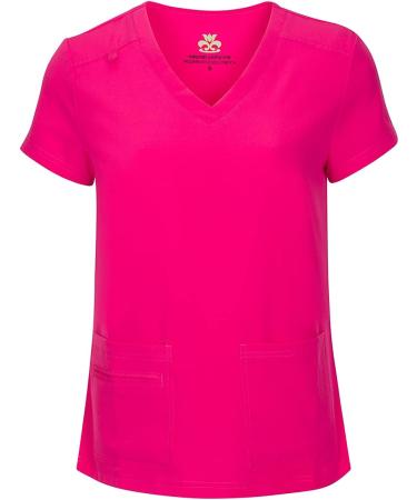 M&M SCRUBS Women's Breathable Cool Stretch Fabric Scrub Set - Hot Pink, Medium - Buy Online on GoSupps.com