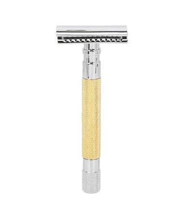Double-Sided Zinc Alloy Safety Razor - Eco-Friendly Non-Slip Travel & Home Use for Men - Gold - Buy Online on GoSupps.com