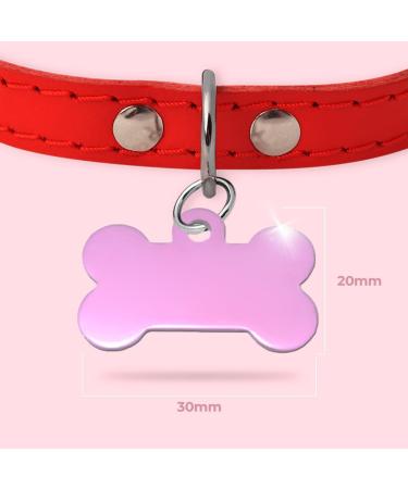 Personalized Bone-Shaped Pendants for Dogs & Cats - Ibera Gifts | Custom Engraved Collars in Pink Paws - Buy Online on GoSupps.com