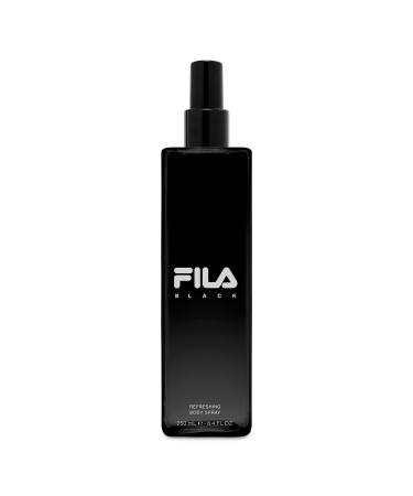 FILA BLACK for Men - Invigorating Spicy And Floral Fragrance For Him - Extra Strength, Long Lasting Scent Payoff For All-Day Wear - Trendy, Rectangular, Streamlined, Portable Bottle Design - 8.4 Oz 8.4 Ounce