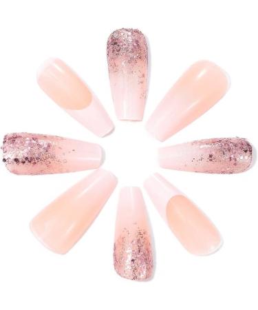 Coffin False Nails Natural Fake Nails French Press on Nails Ballerina Acrylic Stick on Nails 24pcs for Women and Girls (Color : Pink Size : Variety Pack) 1 count (Pack of 1) Pink - Buy Online on GoSupps.com