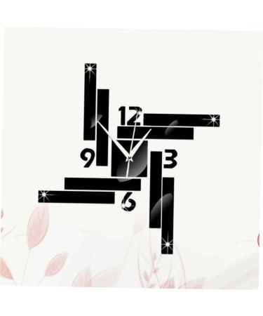 Zerodeko Art Decor Wall Clock 1pc Mirror Clock Chic Clock Wall Clock Hanging Clock Wall Decorative Clock Wall Sticker Acrylic Striped Square Mirror Clock Black 55X58CM - Buy Online on GoSupps.com