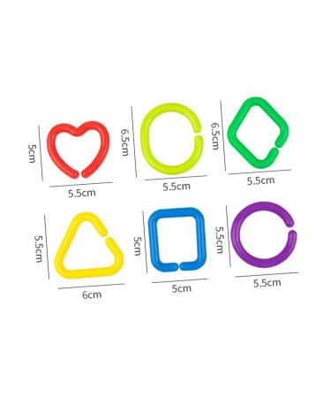 Ibasenice 175 PTH Geometric Chain Buckle Baby Rings Toy - 5 Colorful Toddler Chain Play Set for Crib 5.5x5.5cm - Buy Online on GoSupps.com