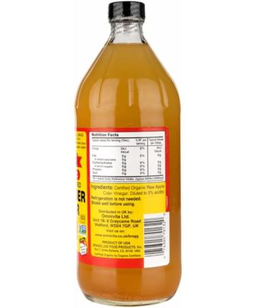 2 x Bragg Organic Apple Cider Vinegar with The Mother 946ml - Buy Online on GoSupps.com