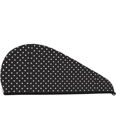 White Dot Pattern Coral Velvet Hair Drying Cap - Quick-Dry Towel Wrap for Women & Men | Perfect for Travel & Home - Buy Online on GoSupps.com
