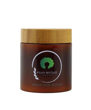 Muva Nature Argan Hair Butter Nourishing Hair Treatment with Organic Argan Oil | Reduces Breakage Strengthens & Promotes Fuller Hair | 100% Natural & Sulfate-Free