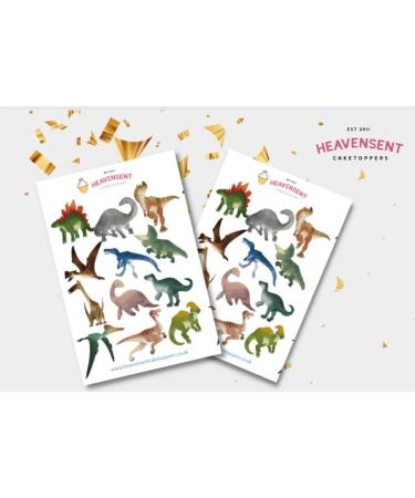 24x Pre-cut Dinosaur Watercolour 5cm Edible Wafer Card Standing Cupcake Toppers Birthday Party Cake Decorations - Buy Online on GoSupps.com