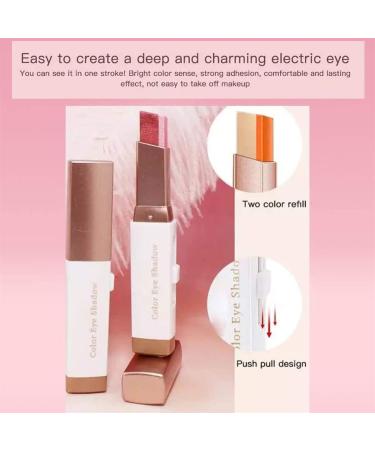 Glitter Gradient Eyeshadow Stick Two Tone Two-tone Shimmer Gradient Eyeshadow Stick Double Colors Eyeshadow Stick Waterproof Glitter Eye Stick Eyeshadow Pen for Women Eye Makeup - Buy Online on GoSupps.com