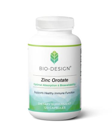 BIO-DESIGN - Zinc Orotate - 20mg Supports Immune Health Vegan Friendly (120 Capsules)