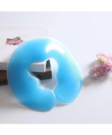 Silicone Face Massage Pillow - U-Shaped Spa Gel Pad for Relaxation | Blue - Buy Online on GoSupps.com