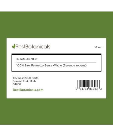 Best Botanicals Saw Palmetto Berry Whole 16 oz. 16 Ounce - Buy Online on GoSupps.com