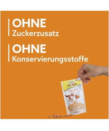 GimCat Multi-Vitamin Tabs - Functional cat snacks that promote the immune system heart and eyes - 8-pack (8 x 40 g) - Buy Online on GoSupps.com