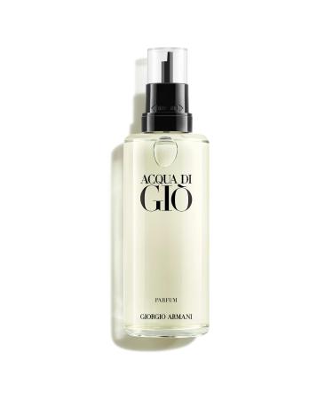 Armani Beauty - Acqua di Gi - Parfum - Cologne for Men - Fresh & Woody Men s Fragrance - Bergamot Ginger Marine Geranium Rosemary Clary Sage Patchouli Incense Notes REFILL - 5.0 Fl Oz