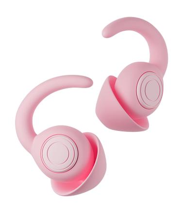 Ear Plugs for Sleeping - Noise Reduction Soft Silicone Earplugs 2 Pairs Reusable Hearing Protection Earplugs for Noise Sensitivity Sleep Travel Sound Reduction Noise Cancelling - Pink
