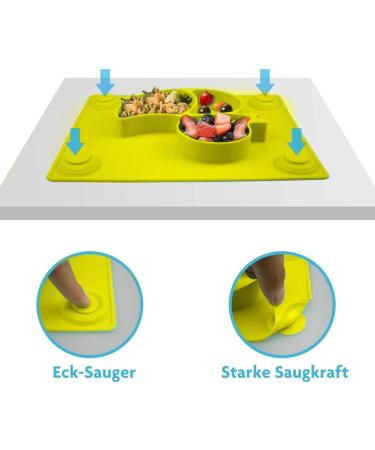SILIVO Upgraded Silicone Non-Slip Baby Placemat with Suction Cups - Lemon Yellow Duck | For Infants, Toddlers, and Kids - Buy Online on GoSupps.com