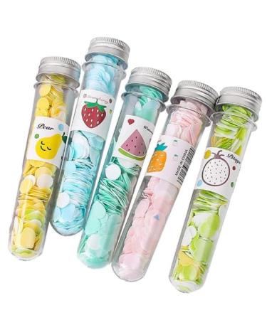 5 Boxes Multicolor Portable Disposable Paper Soap Cute Shape Soap Sheets Soap Flakes for Washing Hand Cleansers for Travel Outdoor Office Home