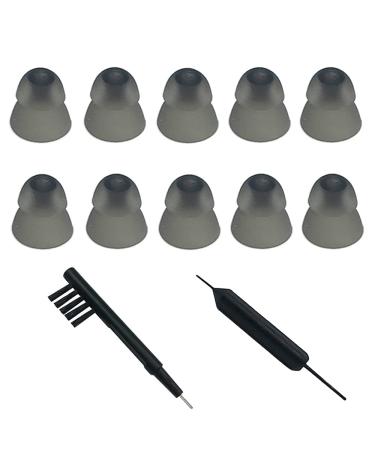 Smokey Hearing Aid Power Domes Close Domes Ear tips for ReSound Sure Fit Style RIC RITE and Open Fit BTE Hearing Amplifier with Cleaning tools Brush Cleaner and Carry Case (Smokey, Small) Smokey Small