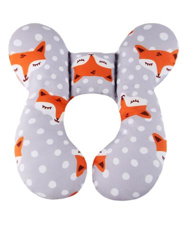 vocheer Baby Travel Pillow Infant Head and Neck Support Pillow for Car Seat Newborn Pushchair Car Seat Insert Pillow for 0-1 Years Old Baby Fox
