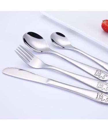 Kids Tableware Set 5pcs with Cutlery Bag - Adorable Children's Cutlery Set for Toddlers - Knife, Fork, Spoon, Straw - Buy Online on GoSupps.com