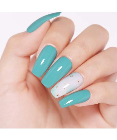 Senvenski Teal Gel Nail Polish Set - Blue Glitter Mint Olive Aqua Green Emerald Turquoise Shimmer - Starrily Sparkle Crystal - Soak Off UV LED Varnish Kit (CS007) - Buy Online on GoSupps.com