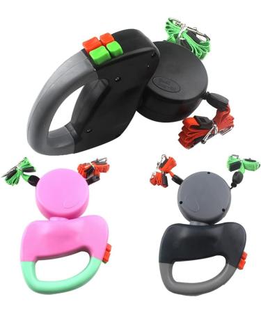 3 Meter Retractable Dog Leash for 2 Dogs - Double Dog Leash Reflective Tear-Resistant Gray - Ideal for International Shipping - Buy Online on GoSupps.com