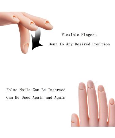 Set of 2 Flexible Practice Hands for Acrylic Nails | Nail Art Training Mannequin Hands for Fake Nails - Buy Online on GoSupps.com