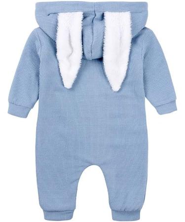 Kids Tales Newborn Baby Winter Warm Rabbit Ear Hooded Romper 6-9 Months Blue - Buy Online on GoSupps.com