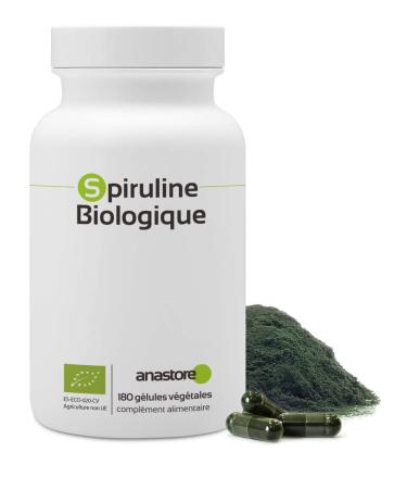 Organic Spirulina * 500 mg / 180 Capsules * From Organic Aquaculture * Antioxidants, Cardiovascular, Deficiencies, Energy, Emotional Balance, Immune, Sports Performance, Weight