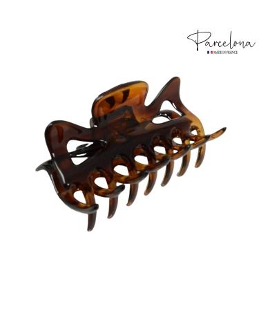 Parcelona French Classic Tortoise Shell Brown Celluloid Jaw Claw Hair Clip for Women - Made in France - Buy Online on GoSupps.com