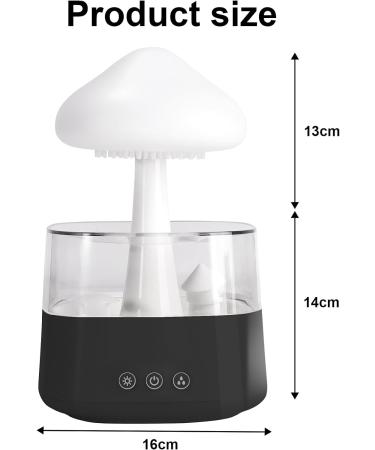 MIFXIN Cloud Rain Humidifier with 7 Colors LED Light and Aromatherapy Essential Oil Diffuser - Remote Control, Desk Fountain, Bedside Sleeping Relaxation - Black 2024 - Buy Online on GoSupps.com