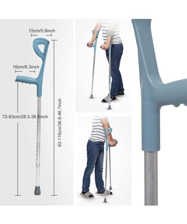 Adult Aluminum Medical Forearm Crutch Adjustable Walking Crutches Open Cuff Ergonomic Handle with Comfy Grip Gray Lucky Star - Buy Online on GoSupps.com