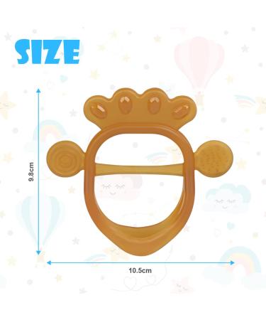 Vicloon Baby Bite Toys - 2PC Soft Silicone BPA-Free Rings | Dental Aid & Soothing Toy for 3+ Months | Brown - Buy Online on GoSupps.com