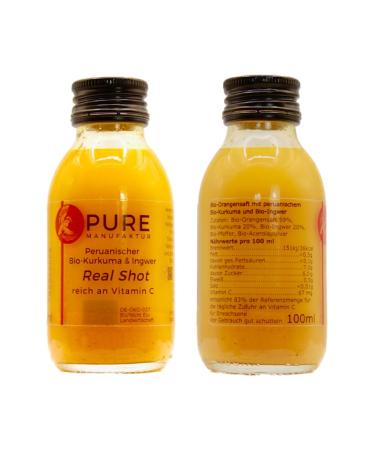 Pure Shot Organic Orange Turmeric-Ginger Shots | 100% Organic Vegan No Sugar No Additives | 24x100 ml (DE- KO-005) - Buy Online on GoSupps.com