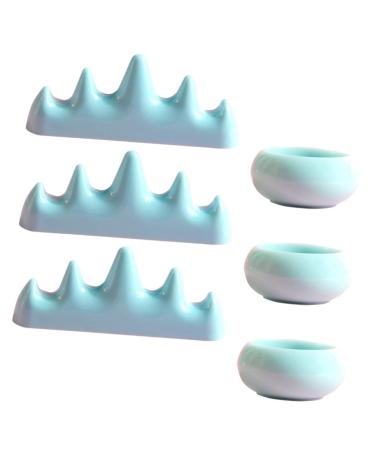 minkissy 4 Sets Nail Art Brush Cup Sponge Paint Brush Manicure Nail Pencils Bowl Nail Pens Gel Chinese Nail Brush Holders Nail Brush Nail Art Tool Nail Removal Supplies Plastic