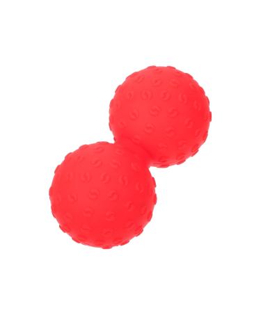 Homsfou Yoga massage ball Fascia muscle roll Manual roller massage gauge peanuts ice hockey hand-foot era massage roller foot-hand era massage roller peanut balls Massage balls form 12x6.3cm red