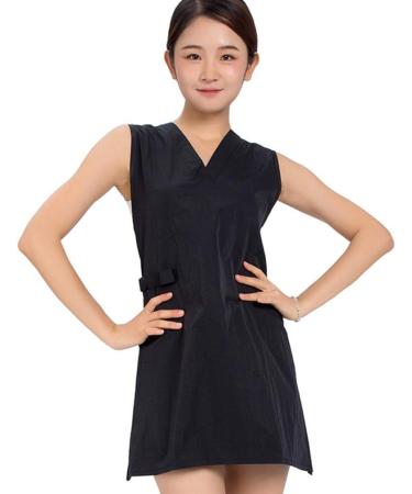 Lurrose Sleeveless Salon Smock - Hair Stylist Apron with Mesh Back & V Neck | Barber Workwear & Hairdresser Cape for Salon Shop - Buy Online on GoSupps.com