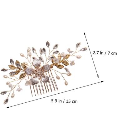 Ipetboom Pearl Hair Comb Crystal Hair Rhinestone Hair Comb Decorative Hair Combs Pearl Headpiece Rhinestone Hair Accessories Wedding Party Hair Pins Styling Hair Manual Hair up Bride Metal - Buy Online on GoSupps.com