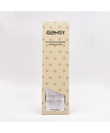 Glamsy Nail Film | Like a Virgin - White Glitter Pattern Nail Wraps | 24 Self-Adhesive Ultra-Thin Foils for Stunning Nails - Buy Online on GoSupps.com