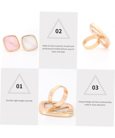 2 Pi ces Palette Anneau pour Ongles R sine Marbr e Plaque de M lange Blanche et Rose Outil Portable pour Vernis et Art des Ongles - Buy Online on GoSupps.com