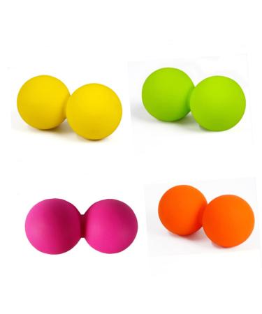 Lurrose double lacrosse massage balls Massage peanut balls massage roller all-extremra thick yoga mat with high dense masajeador de pies chiro board fitness high dense slip-resistant sock medium yellow